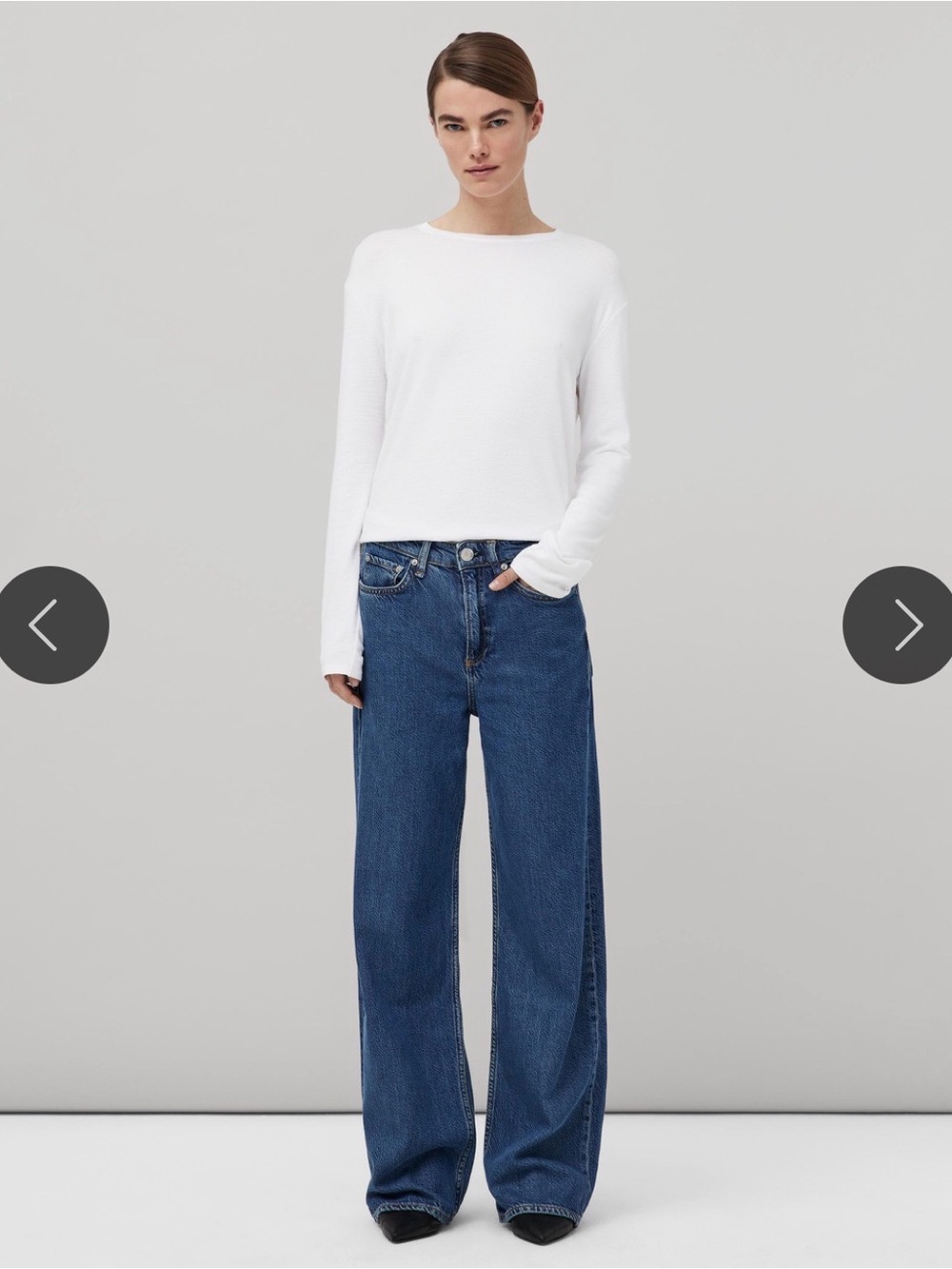 rag & bone Logan Wide Leg Jeans in Dark Blue